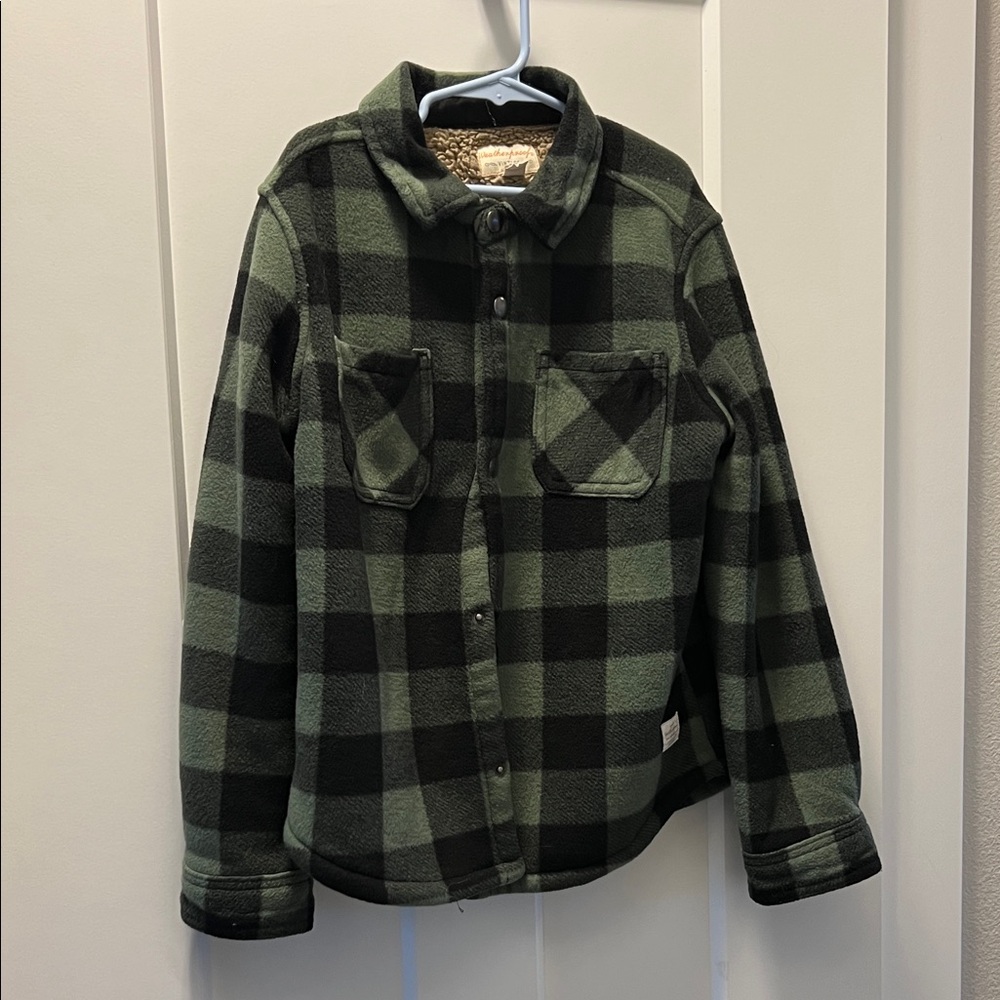 Boys Plaid Jacket Green and Black
